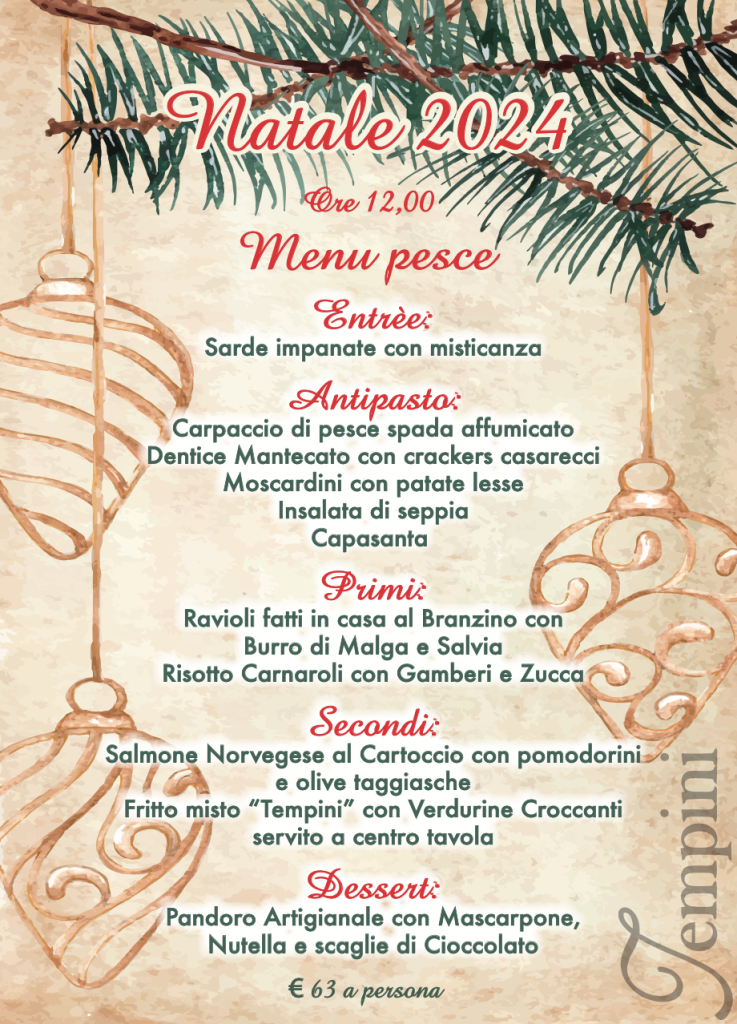 Menu Pesce Natale 2025